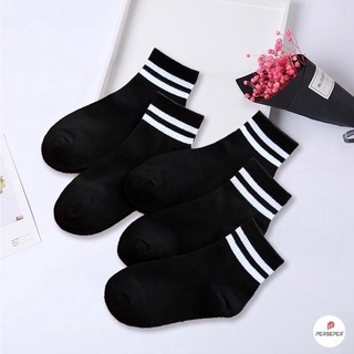 Tất vớ unisex trắng đen sọc ngang
