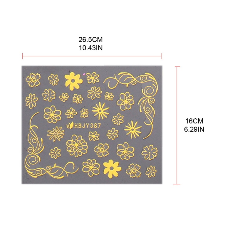 Miếng Dán Móng Tay Tự Dính Họa Tiết Hoa Màu Trắng