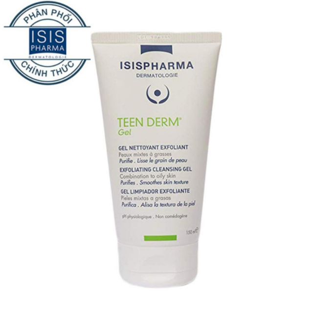 Gel Rửa Mặt Giảm Nhờn & Ngăn Ngừa Mụn Isis Pharma Teen Derm Gel Pháp 40ml, 150ml