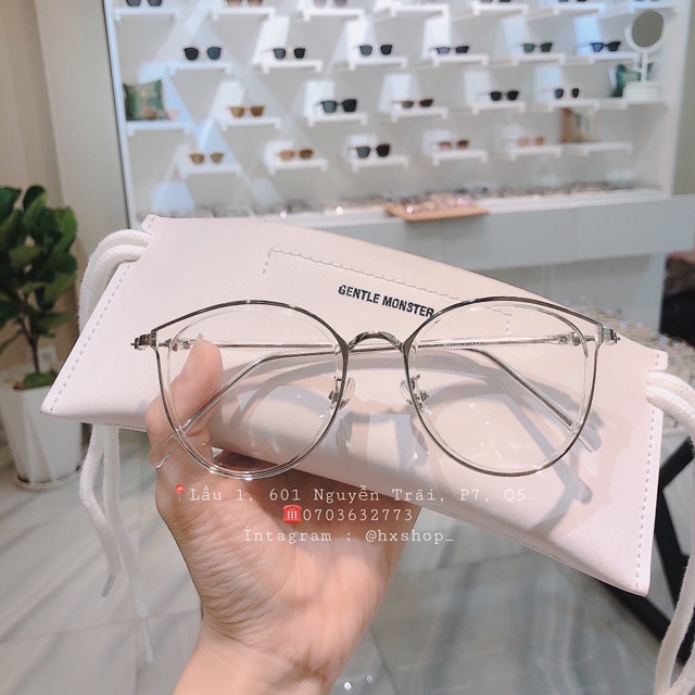 Gọng kính nhựa bầu tròn phối kim loại siêu hot titok