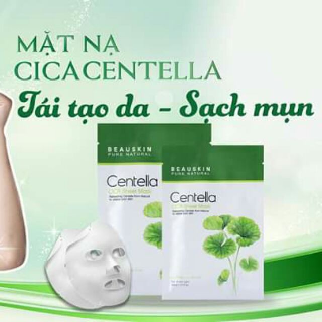 Mặt nạ Beauskin tinh chất rau má Cica Centella Sheet Mask Hàn Quốc