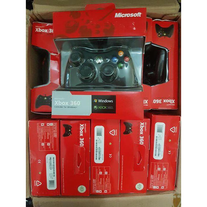 Tay cầm Chơi Game Microsoft Xbox 360 Full box Có Rung - Tay Cầm Có Dây Dùng Cho PC, Laptop chơi full skill FO4, FO3