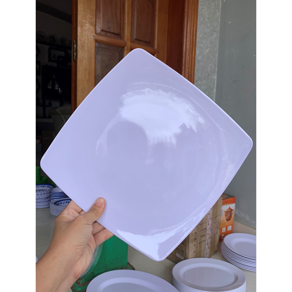 Bộ chén dĩa nhựa màu trắng 20 món thương hiệu Vĩnh Hòa nhựa Melamine an toàn cho sức khoẻ, dễ vệ sinh, hạn chế nứt vỡ