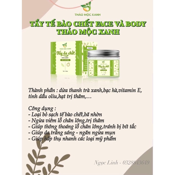 Tẩy Da Chết Thảo Mộc Xanh 100g