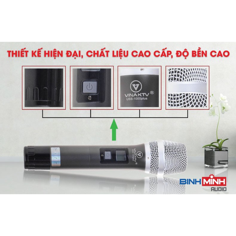 Micro không dây VinaKTV USS 1000 Plus- Hàng chính hãng