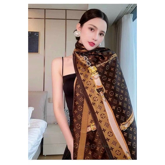 Khăn Lụa Dài choàng Cổ Hoạ Tiêts Sang Trọng- Khăn Lụa Satin Cao Cấp Thời Trang kích thước 90x180cm