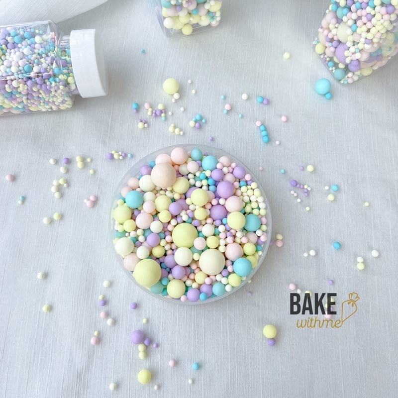 Kẹo bi đường, kẹo trang trí, kẹo bông đường bi lì mix size để trang trí bánh kem, bánh sinh nhật