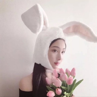 Mũ trùm tai thỏ dài ngộ nghĩnh ấm áp mềm mại
