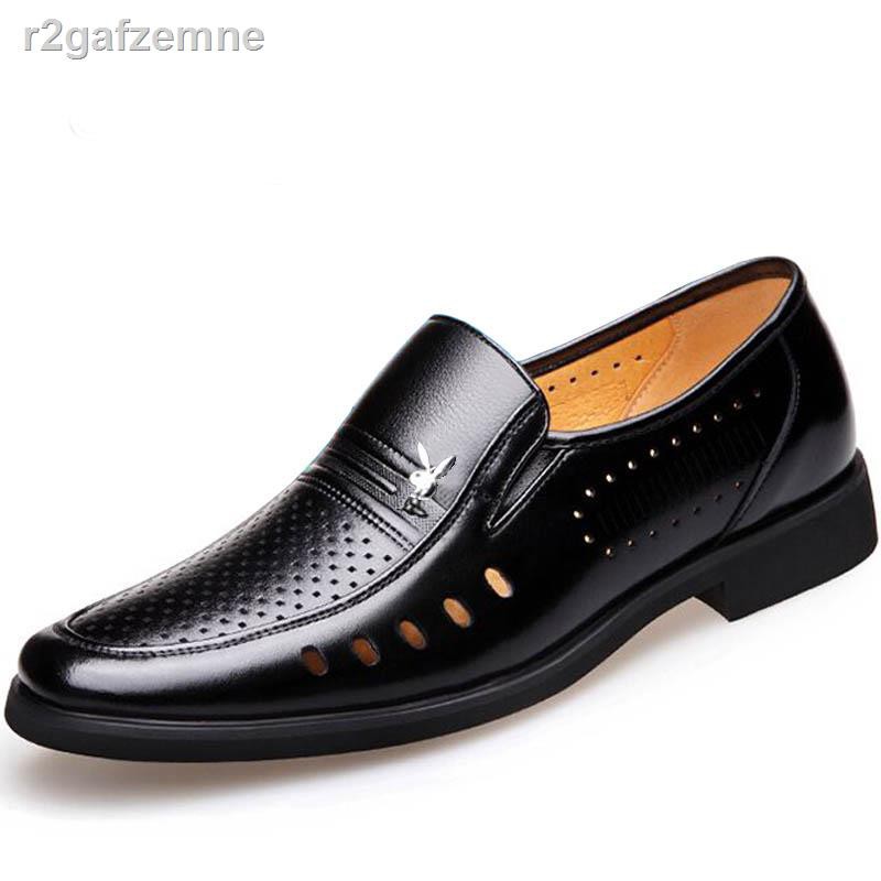 Giày tâygiày yz™♂2021 dép mới nam mùa hè rỗng kinh doanh chính thức mang da phong cách Hàn Quốc đục lỗ thoáng