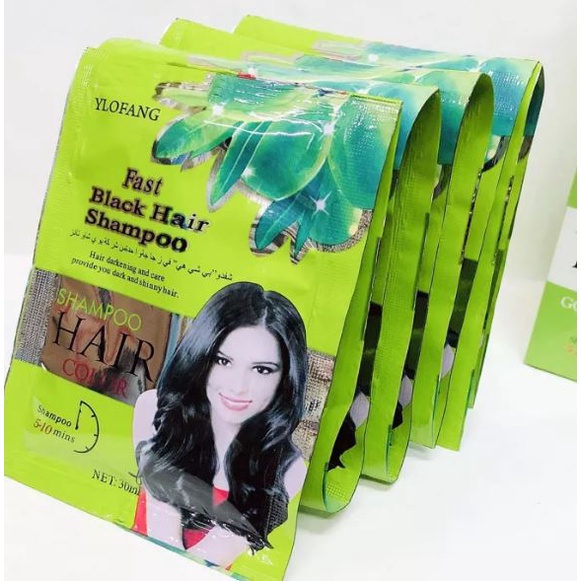 Dầu gội đen tóc olive Thái Lan Ylofang hộp 10 gói - Gội là đen, dầu gội nhuộm đen tóc tại nhà