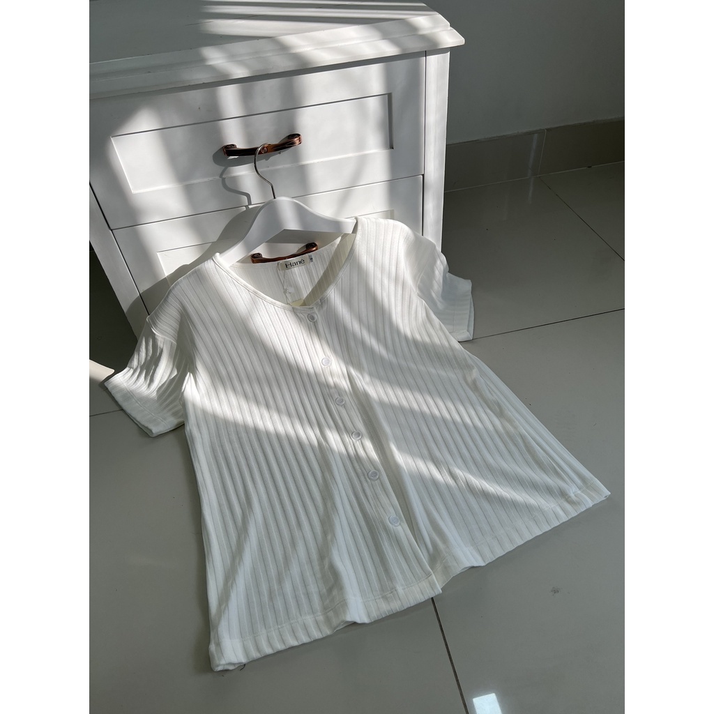 Áo thun oversize sọc dọc chìm basic