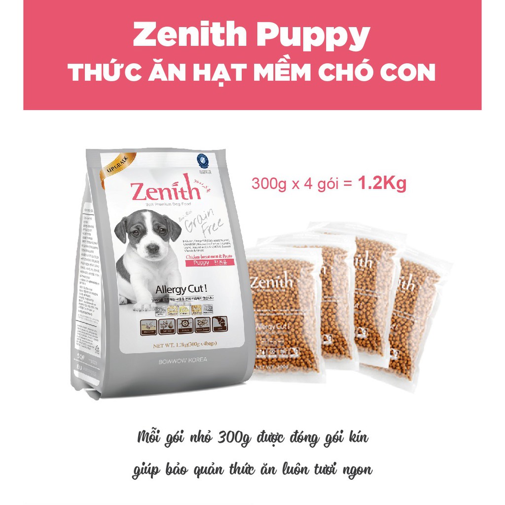 (300g) Thức ăn hạt mềm cho chó con Zenith Puppy