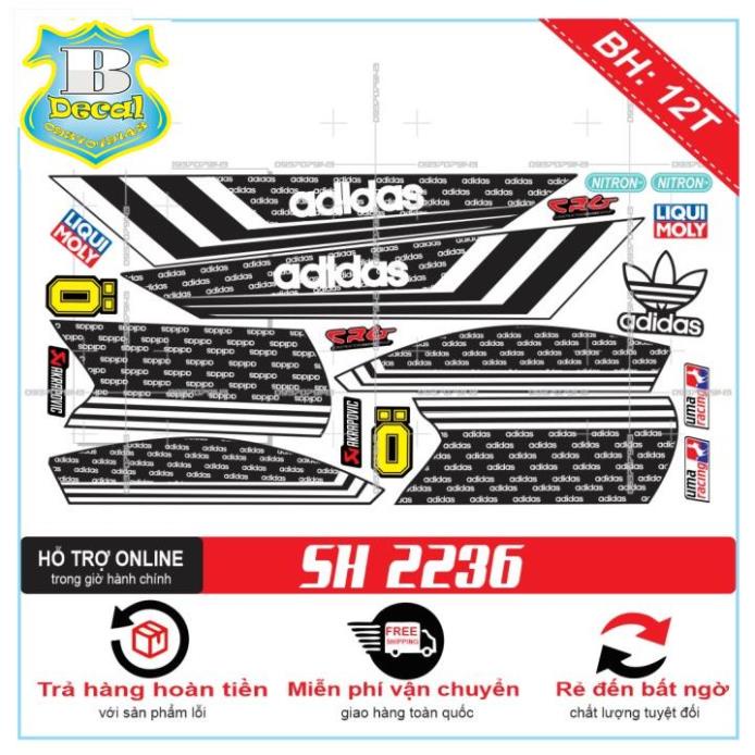 ( Quí khách vui lòng mang ra tiệm cho thợ dán ) Tem SH 2019 ADIDASS [Bi Decal]
