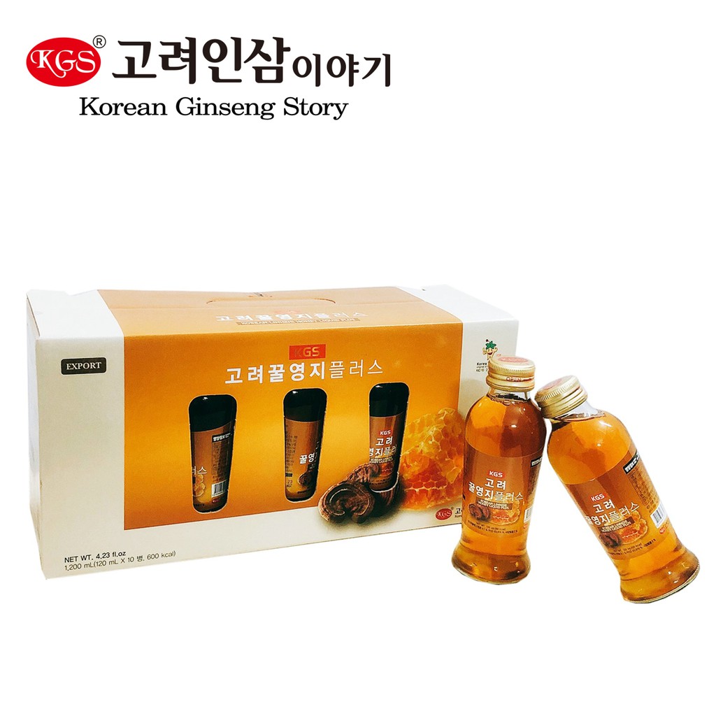 Hộp 10 chai nước uống linh chi mật ong korean linhzhi honey liquid plus kgs - ảnh sản phẩm 1