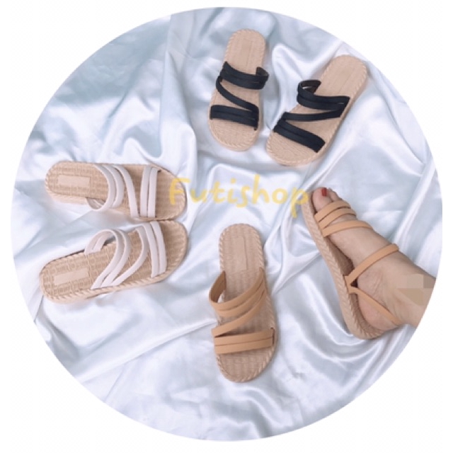 Dép nữ dây nhựa chéo mang hai kiểu