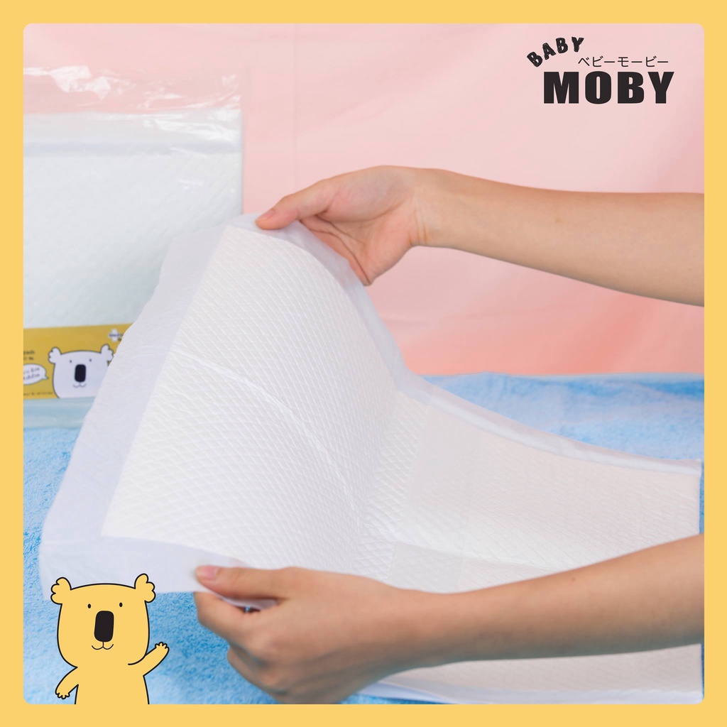 Tã/Bỉm 10 miếng vệ sinh Moby kích thước 45x60cm cho bé