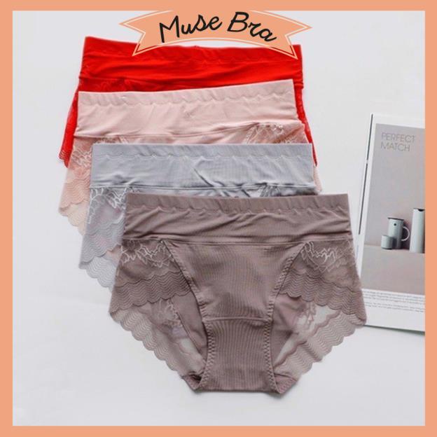 [Giá sỉ] Quần Lót Cotton Cạp Cao Phối Ren Gen Nhẹ Che Khuyết Điểm 8889