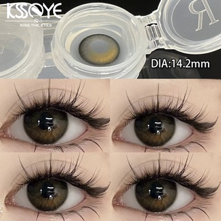 Ksseye 2pcs eyes liên hệ ống kính cho nam giới nữ có cận thị theo toa ống kính màu đen tự nhiên cho mắt vận chuyển nhanh hàng năm