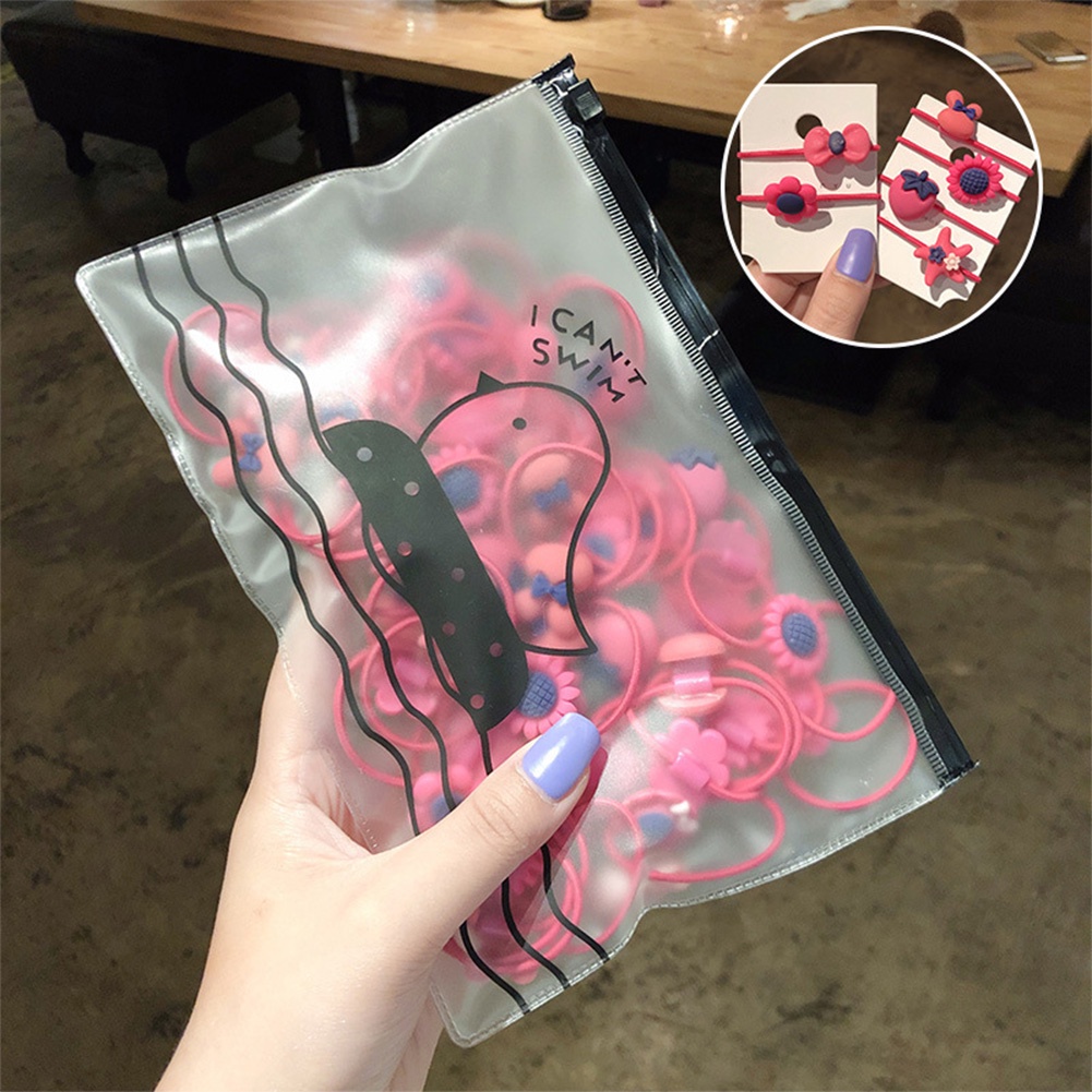 Túi 20 Dây Buộc Tóc Đính Hoa Đáng Yêu Cho Nữ