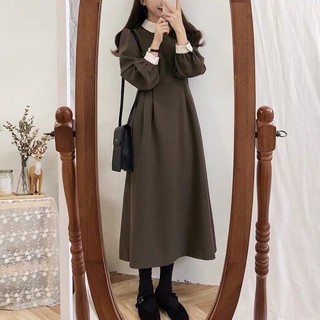 Váy vintage cổ tiểu thư 2 màu