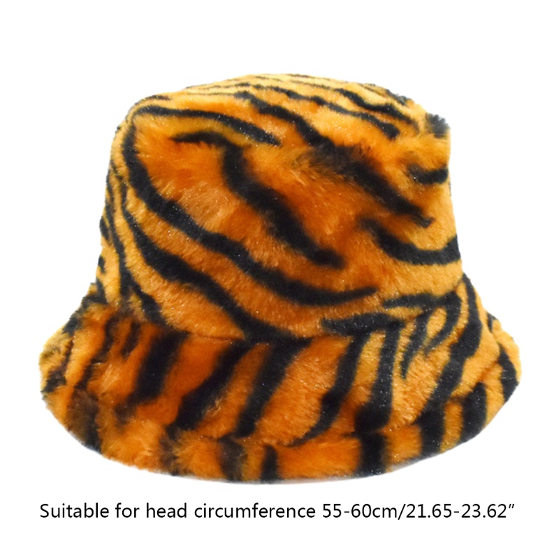 Mũ Tai Bèo Chất Liệu Lông Thỏ Nhân Tạo Họa Tiết Kẻ Sọc / Ngựa Vằn Phong Cách Hipster Ấm Áp