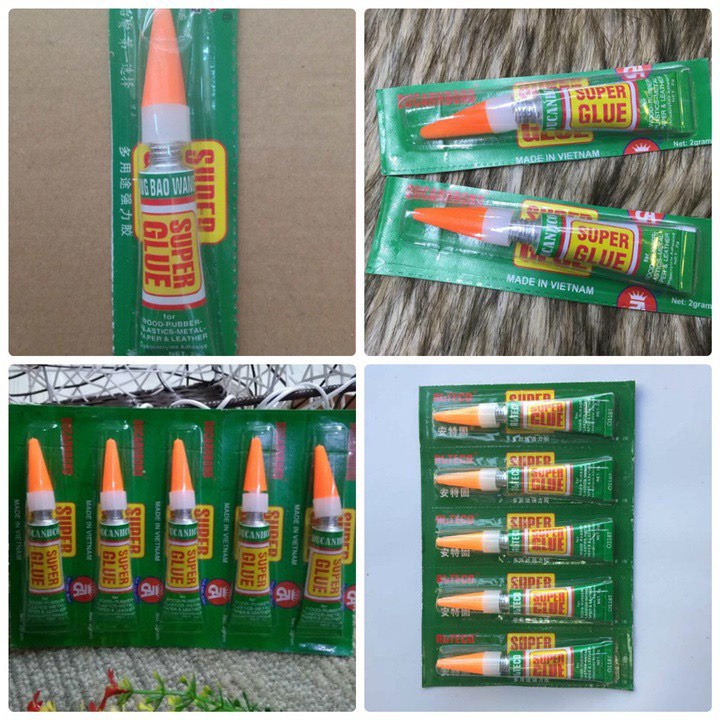 Combo 12 tuýp Keo Dán Đa Năng Super Glue - Keo Siêu Dính Dán Giày Dép, Nhựa, Gỗ, Kim Loại, Cao Su