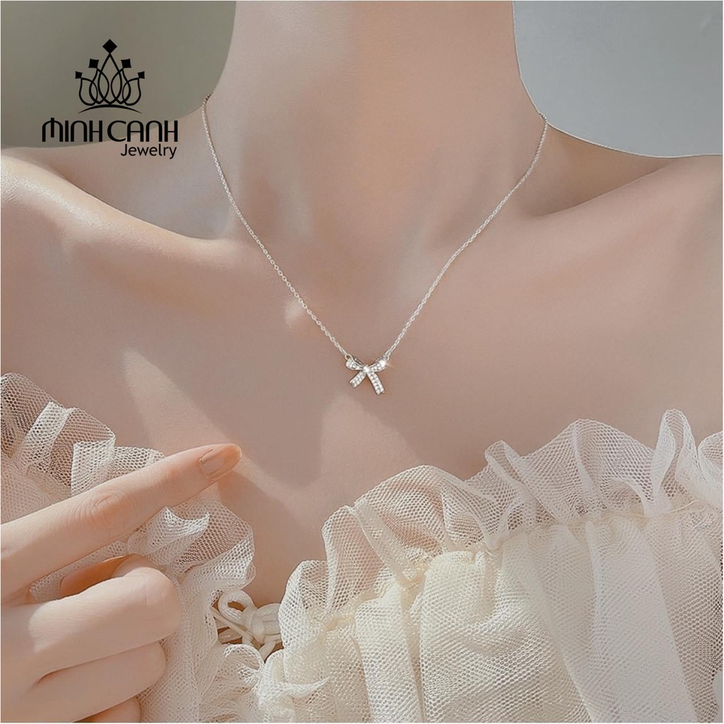 Dây Chuyền Bạc Nơ Đá - Minh Canh Jewelry