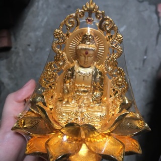 PHẬT BÀ NGỒI ĐÀI SEN ĐỂ Ô TÔ