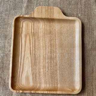 Khay vuông 20cm (+5cm tay cầm) gỗ tần bì nguyên khối