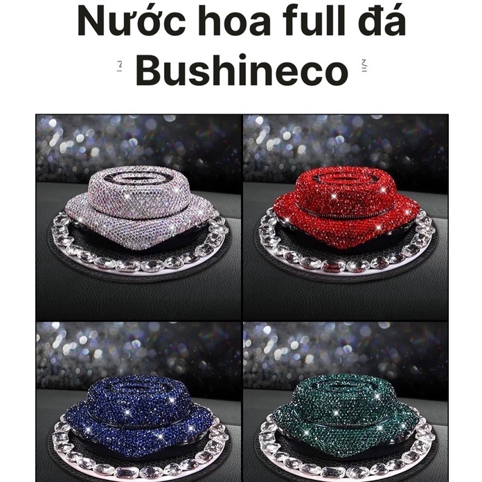 Nước hoa (bushineco) để taplo ô tô sang  trọng hương thơm tự nhiên+tặng lót đính đá cao cấp