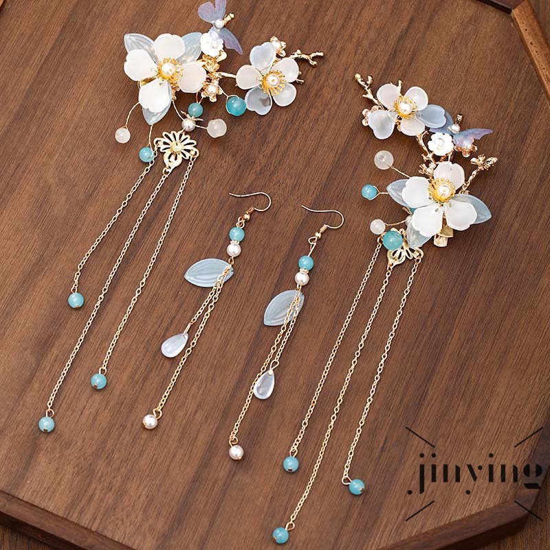 GETNOIVAS Cặp Bông Tai Thời Trang Dáng Dài Bằng Hợp Kim Có Đính Đá Đầy Quý Phái