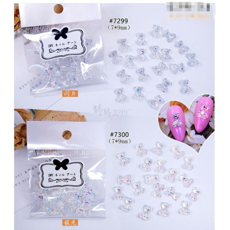 Charm gấu gắn nail