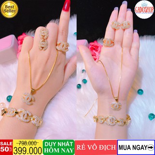 [RẺ VÔ ĐỊCH] Bộ trang sức mạ vàng 18k chữ X dát đá pha lê lấp lánh Gadoshop VB430091926 - dùng đi tiệc cực kì sang chảnh