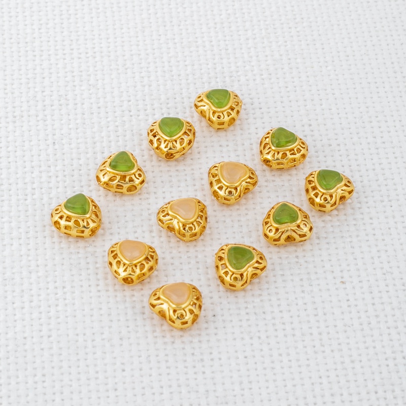 Chuỗi Hạt Đá Zircon Mạ Vàng 18k Kích Thước 8 * 9mm Dùng Làm Trang Sức Thủ Công