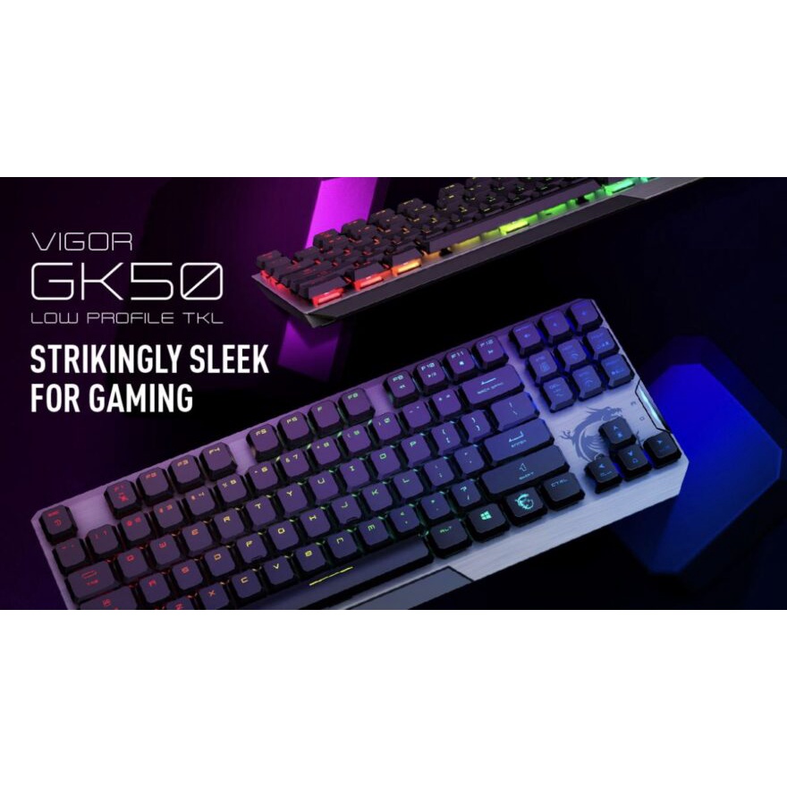 Bàn Phím Cơ Máy Tính Có Dây - MSI Gaming Vigor GK50 Low Profile Kailh Choc Switch - Hàng Chính Hãng