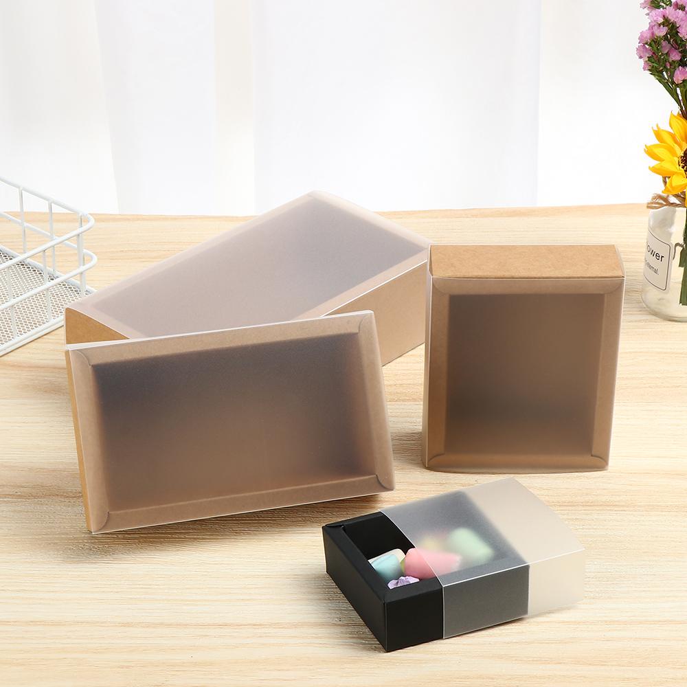 Set 10 Hộp Đựng Bánh Kẹo Bằng Nhựa Cứng Màu Trắng Đen Nâu