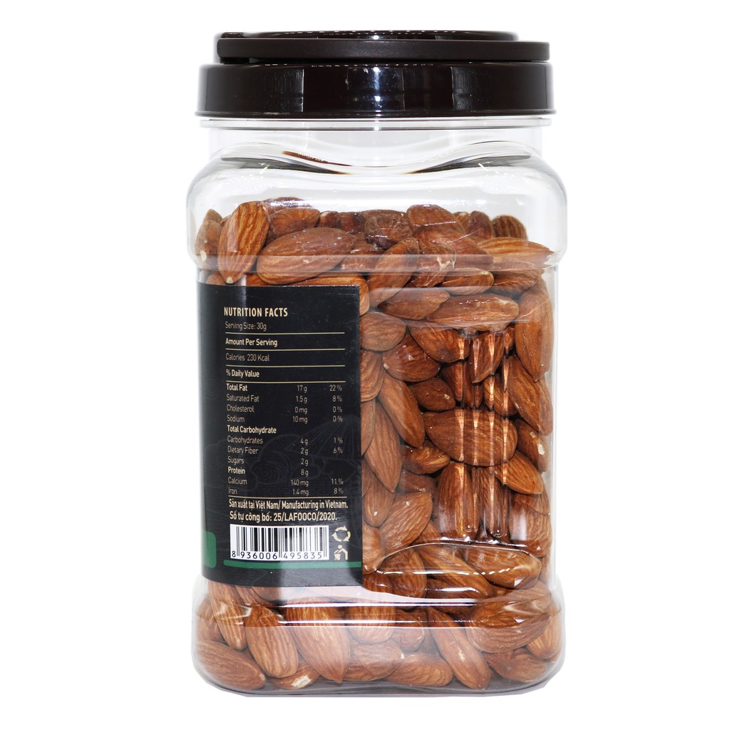 Hạt Hạnh Nhân Mỹ Sấy Không Muối Dinh Dưỡng 450g LAFOOCO Unsalted Almond