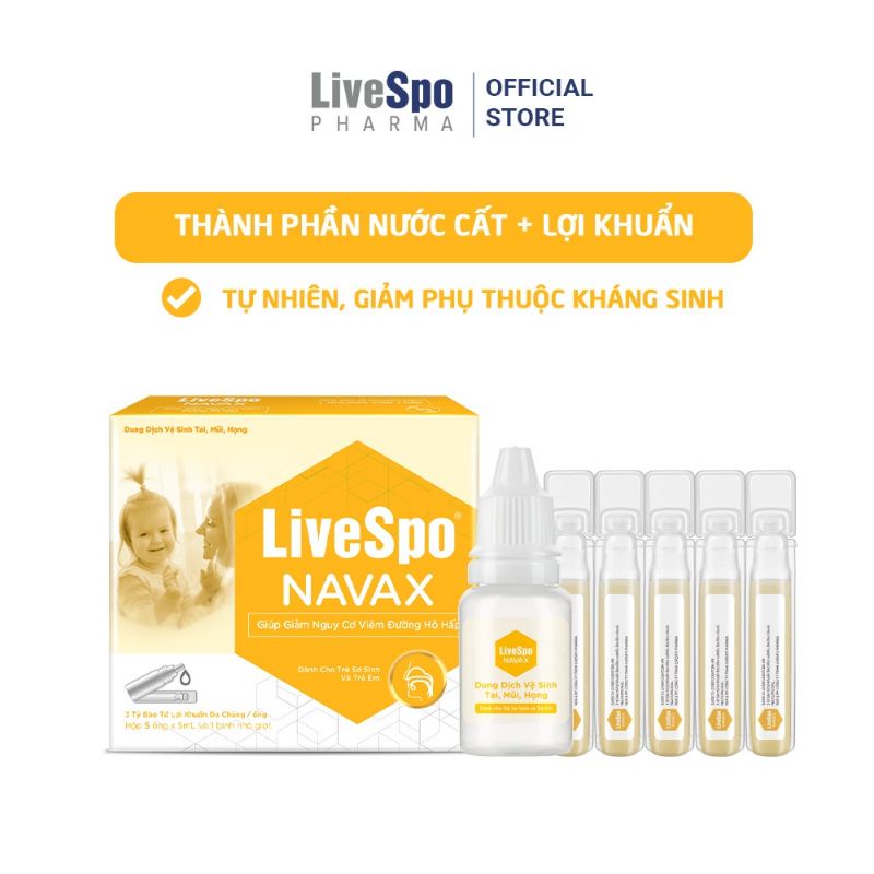 Nước muối rửa mũi bào tử lợi khuẩn LIVESPO NAVAX