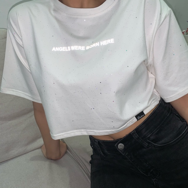 Áo Croptop Slogan Bling