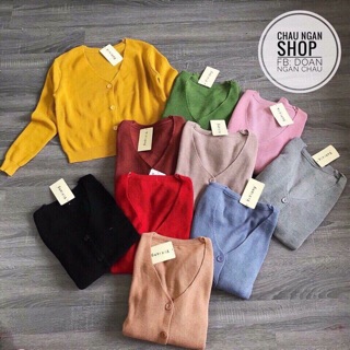 Áo Cardigan len AAT dệt kim nữ cúc cổ Tim