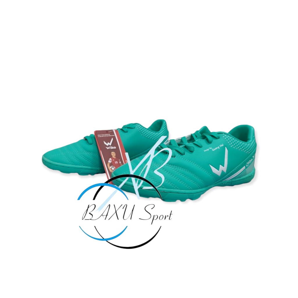 HOT_QH19 giày bóng đá sân cỏ nhân tạo Wika QH19 XANH LAM