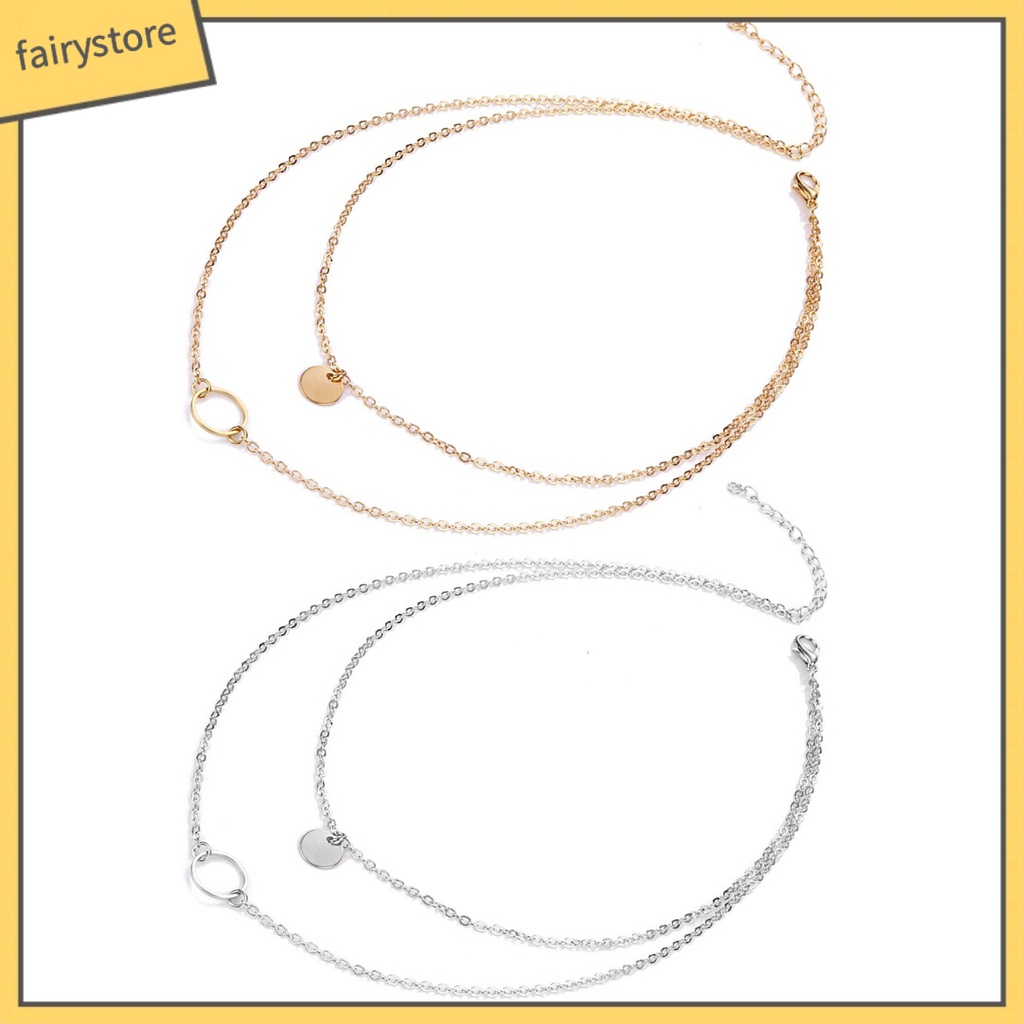 Dây chuyền có mặt dây hình tròn thiết kế đơn giản cho nữ