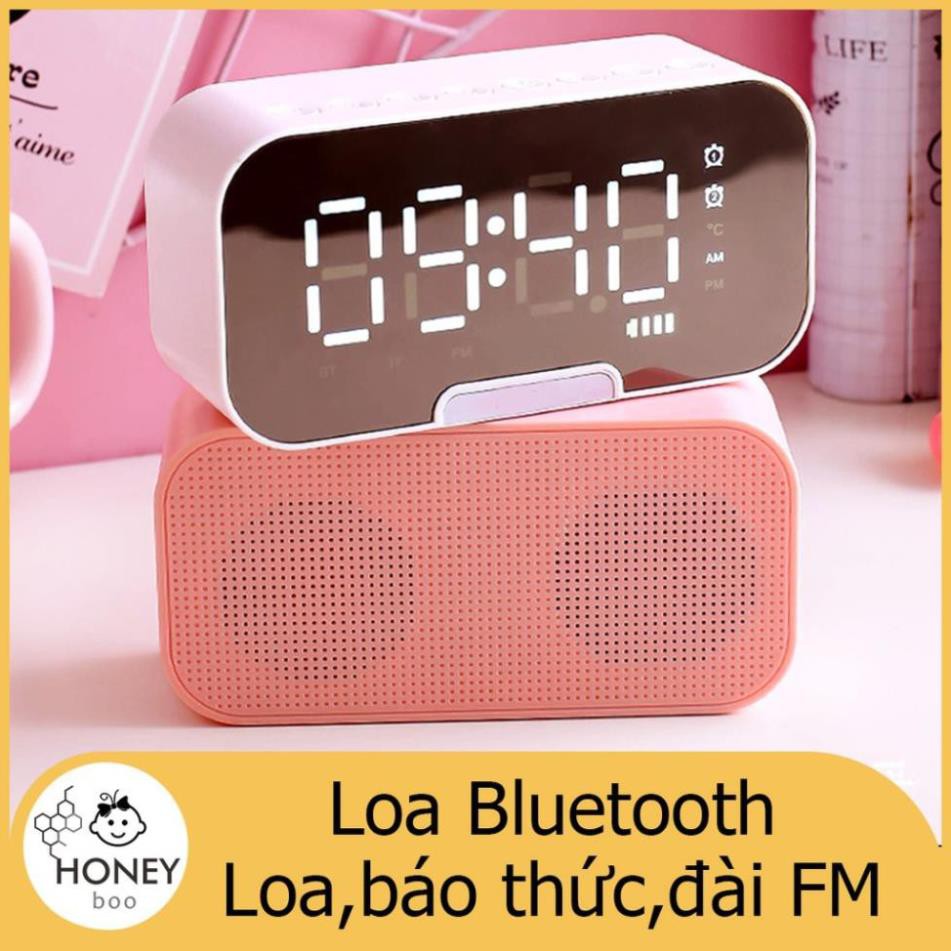 【SP-EARISE】 Loa bluetooth CARISE tích hợp đồng hồ báo thức, mặt kính tràn viền cao cấp