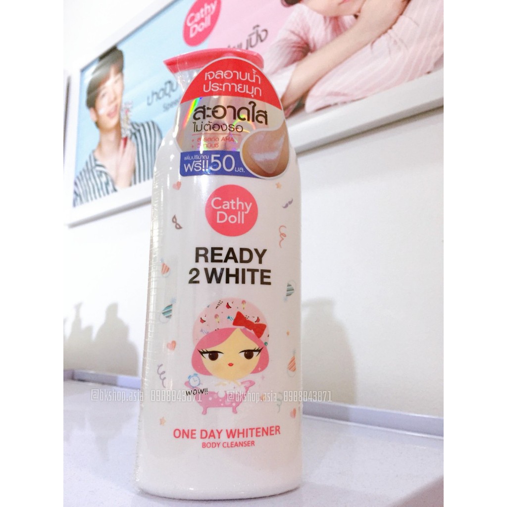 (Auth Thái) Sữa tắm trắng da Cathy Doll Ready 2 White One Day Whitener Body Cleanser 500ML