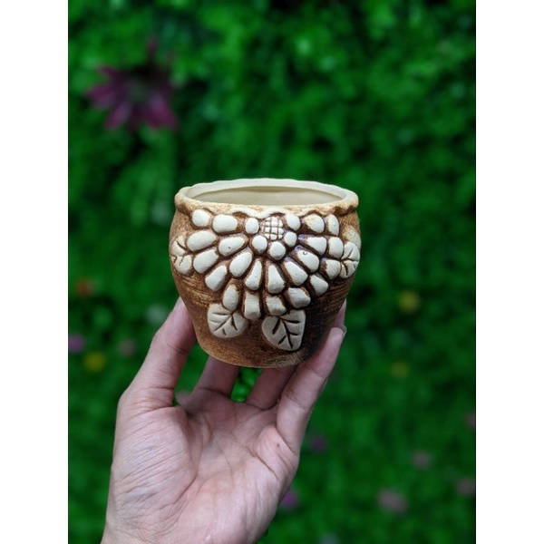 Chậu sứ giả cổ mini - dùng để trồng sen đá