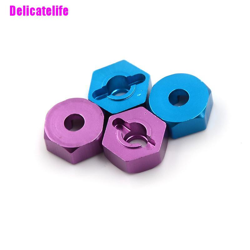 Set 4 đai ốc lục giác 12mm bằng nhôm kèm chốt cho xe điều khiển HSP 1/10