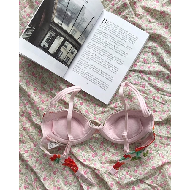 Áo ngực hoa đỏ ren 2hand