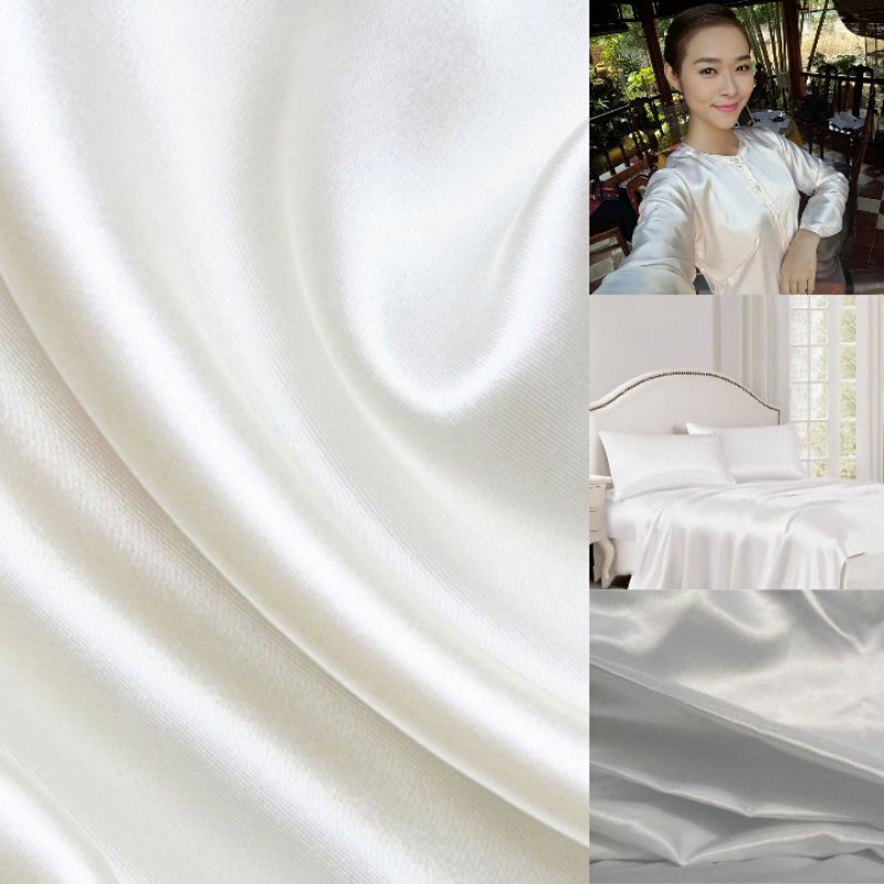 VẢI PHI BÓNG TRẮNG MAY ÁO BÀ BA, VỎ GA GỐI SANG TRỌNG