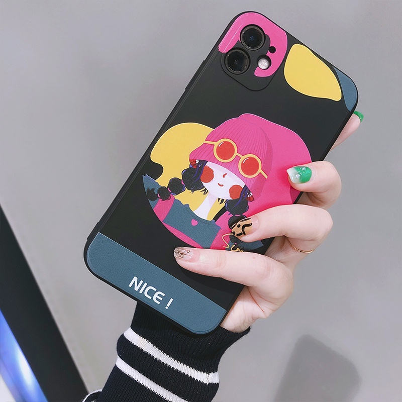 Ốp Điện Thoại TPU Silicon Hình Cô Gái Cho iPhone 13 Pro Max 11 12 Mini X XR XS Max SE 2020 2022 6 6S 7 8 Plus