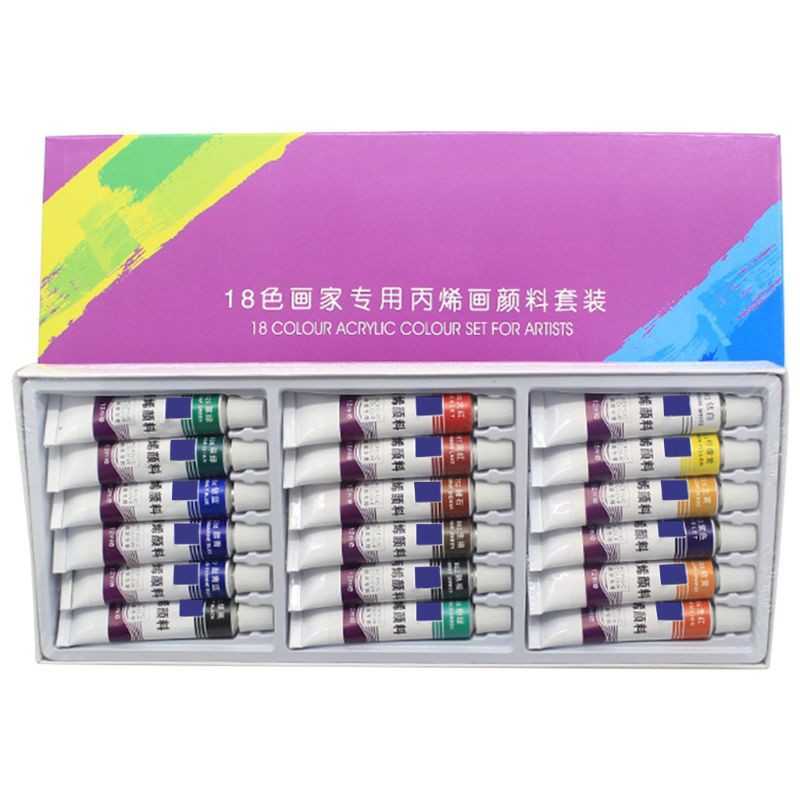 Bộ 24 Tuýp Màu Acrylic 12ml Vẽ Tranh Thủ Công Cho Bé